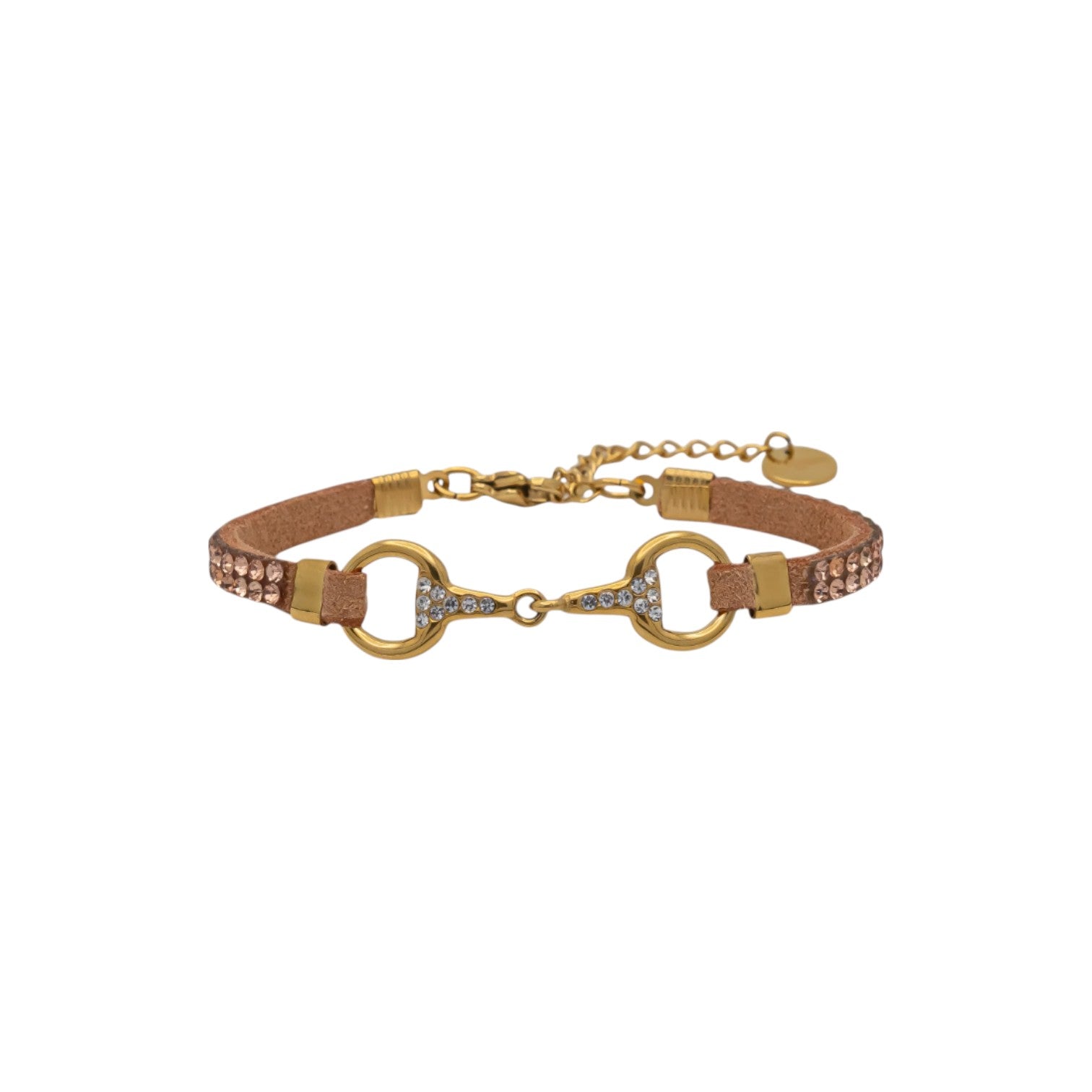 Bracelet Lilo strass doré beige