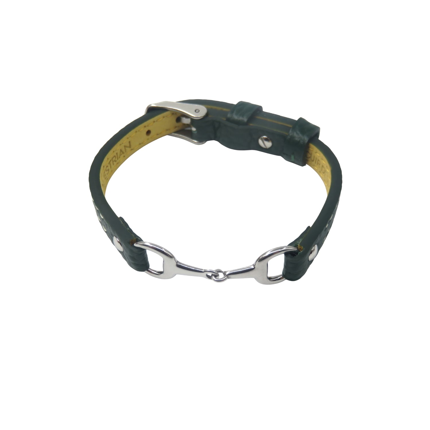 bracelet fano cuir vert acier