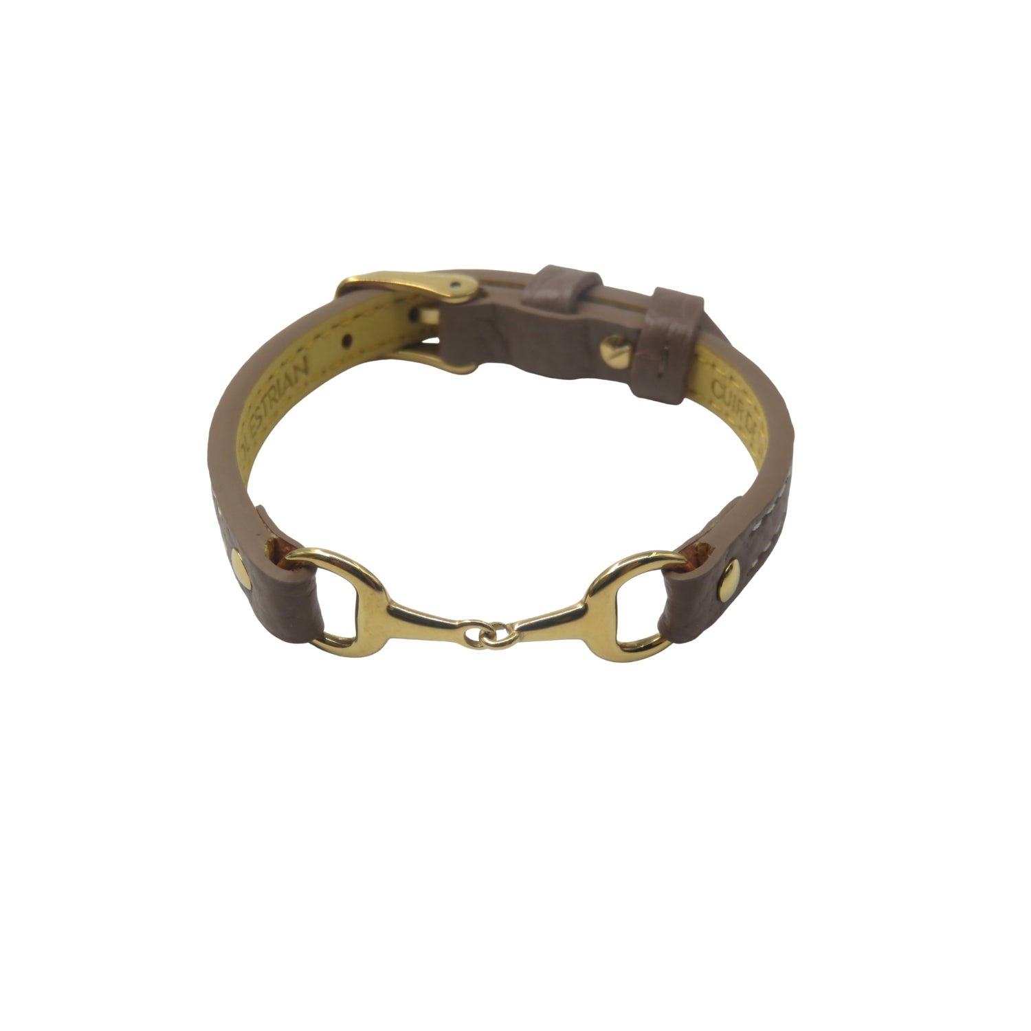 bracelet fano cuir marron doré