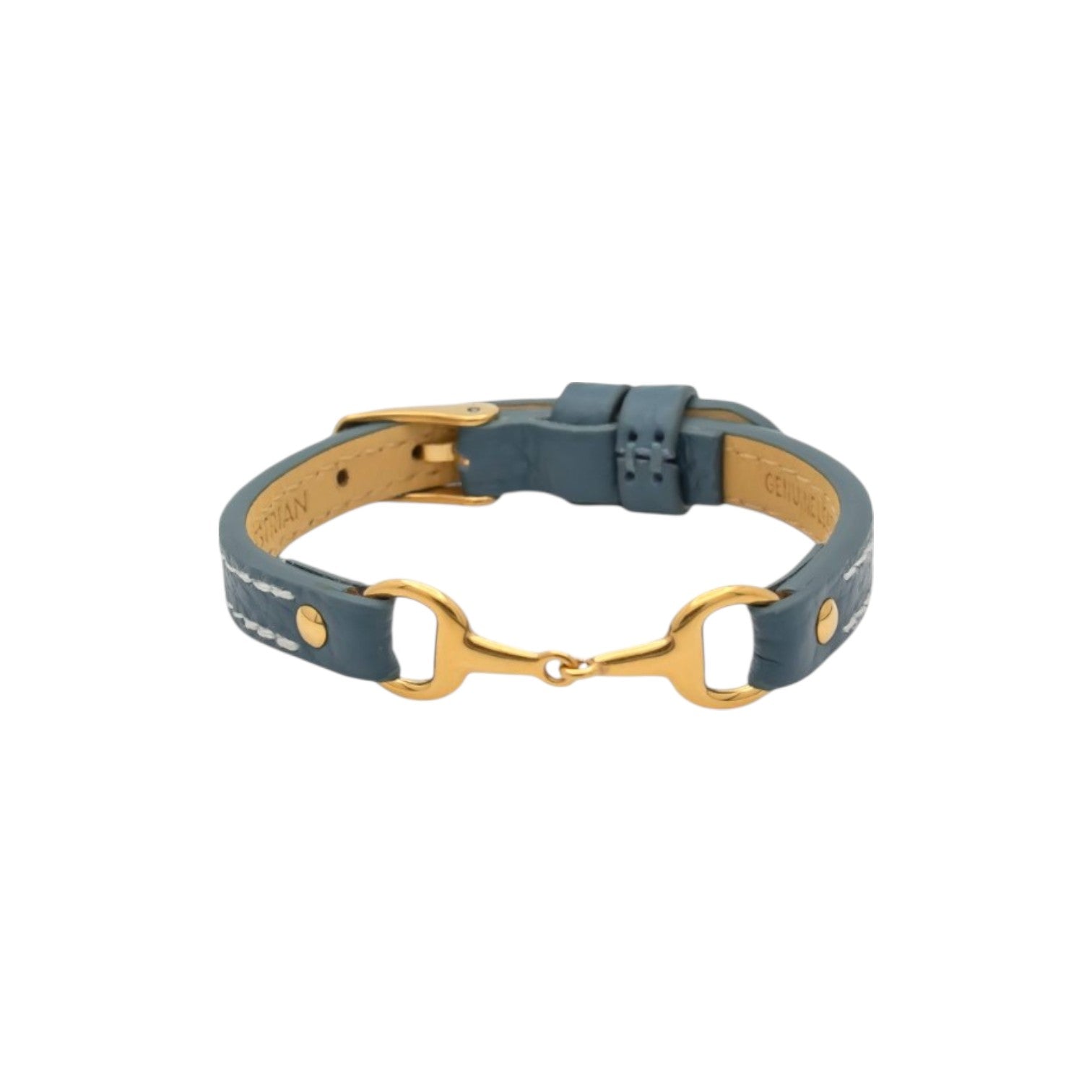 bracelet fano cuir bleu gris