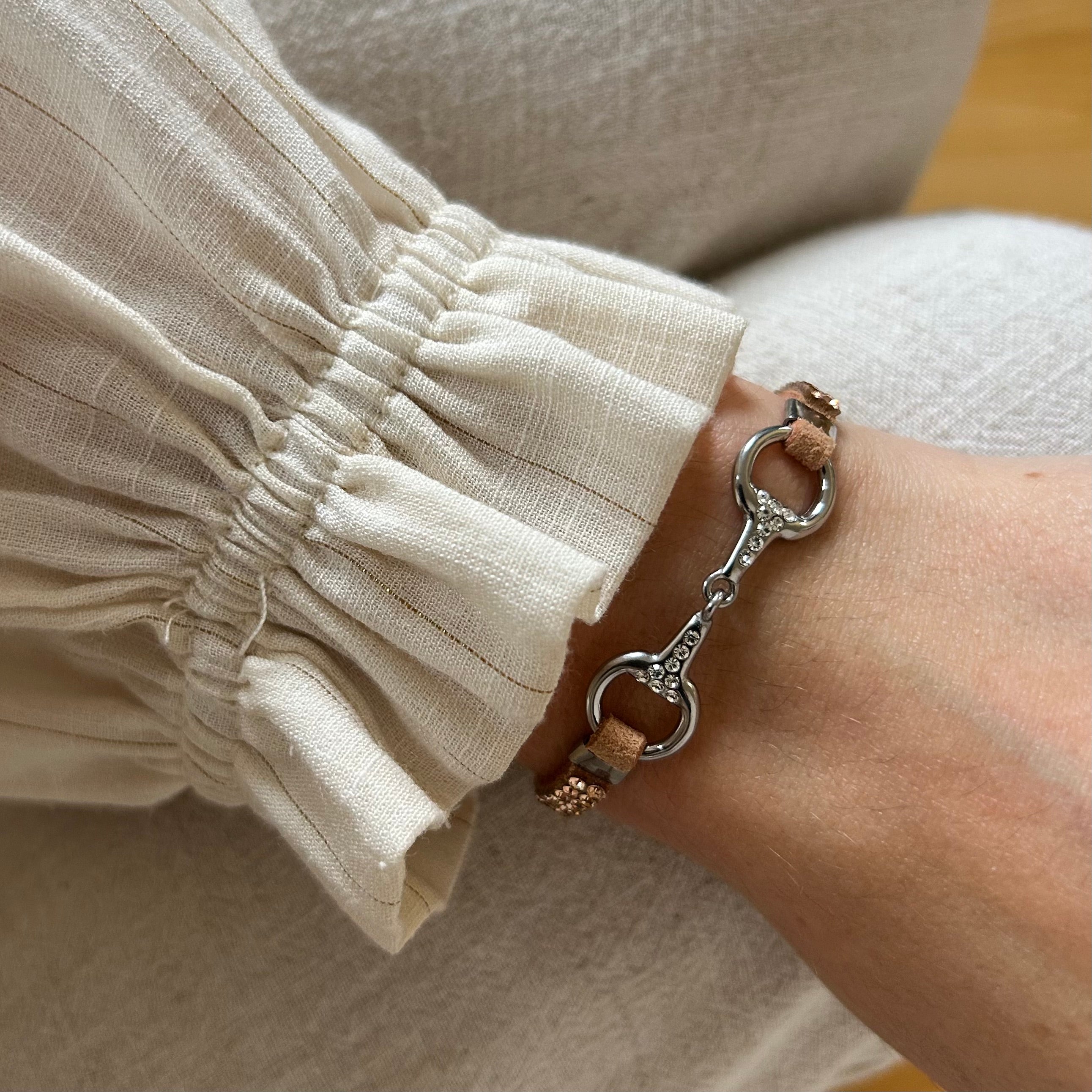 Bracelet Lilo strass acier beige