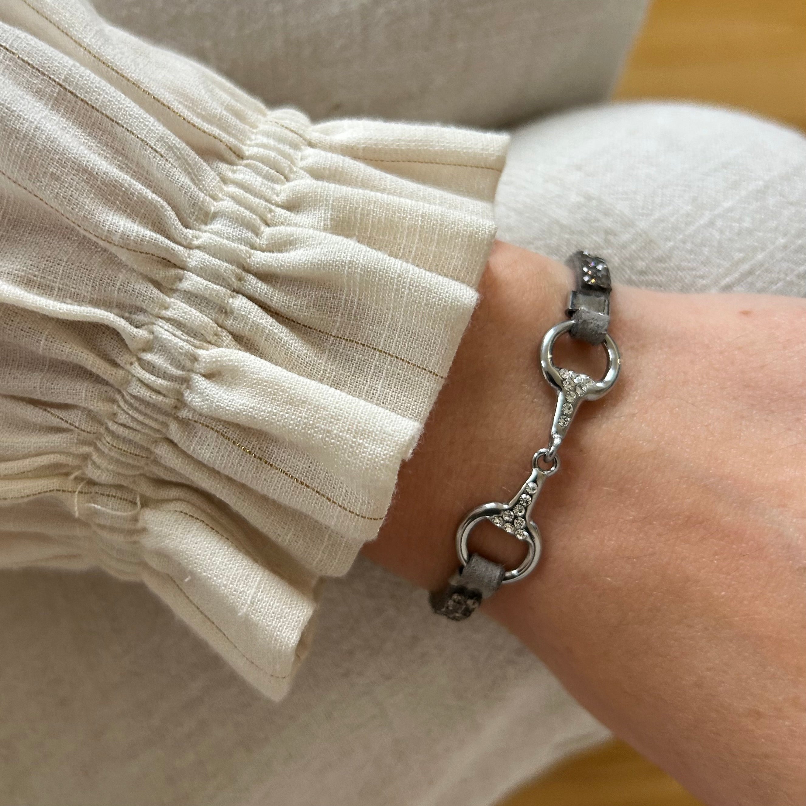 Bracelet Lilo strass acier gris