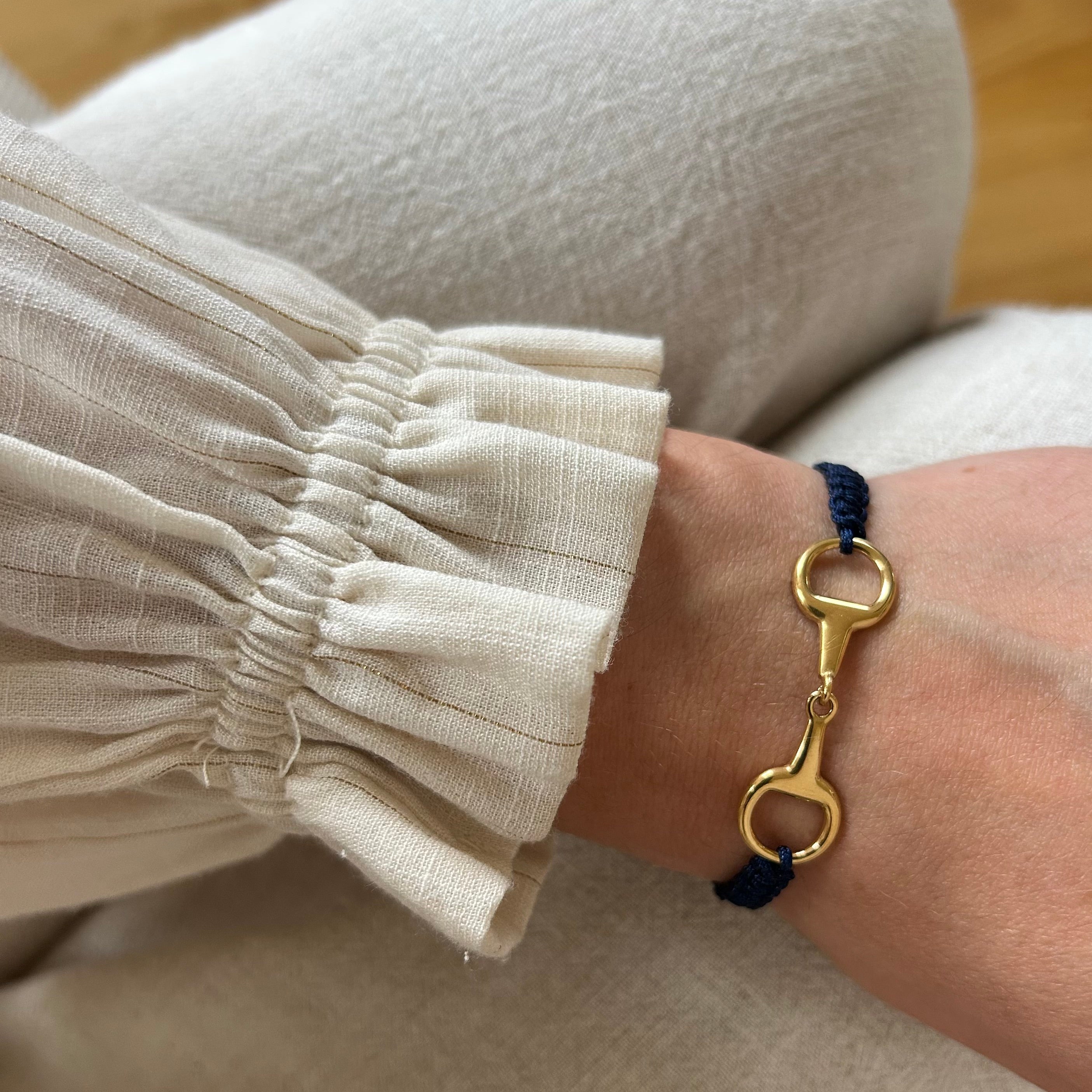 Takamaka - Bracciale in acciaio con morsetto e strass dorati