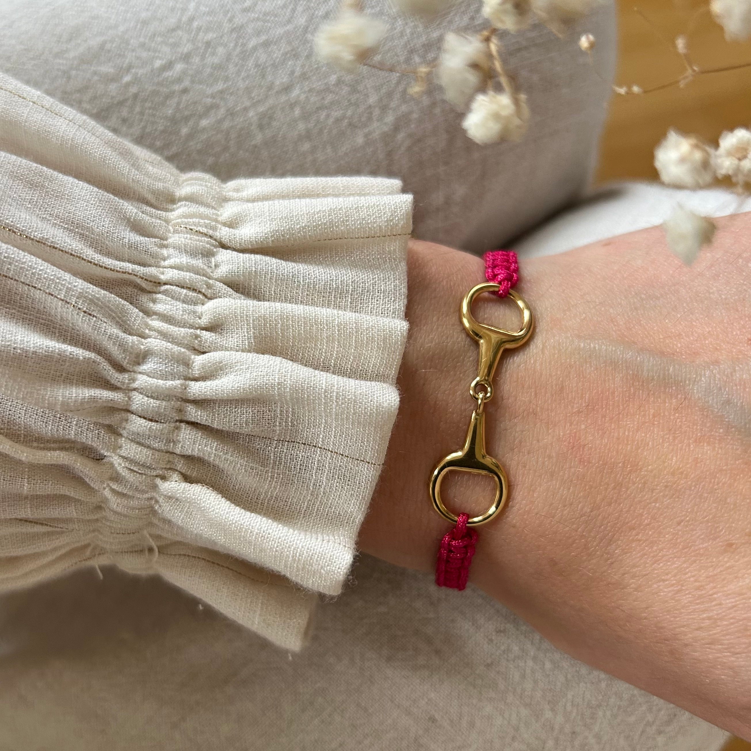 Takamaka - Bracciale in acciaio con morsetto e strass dorati
