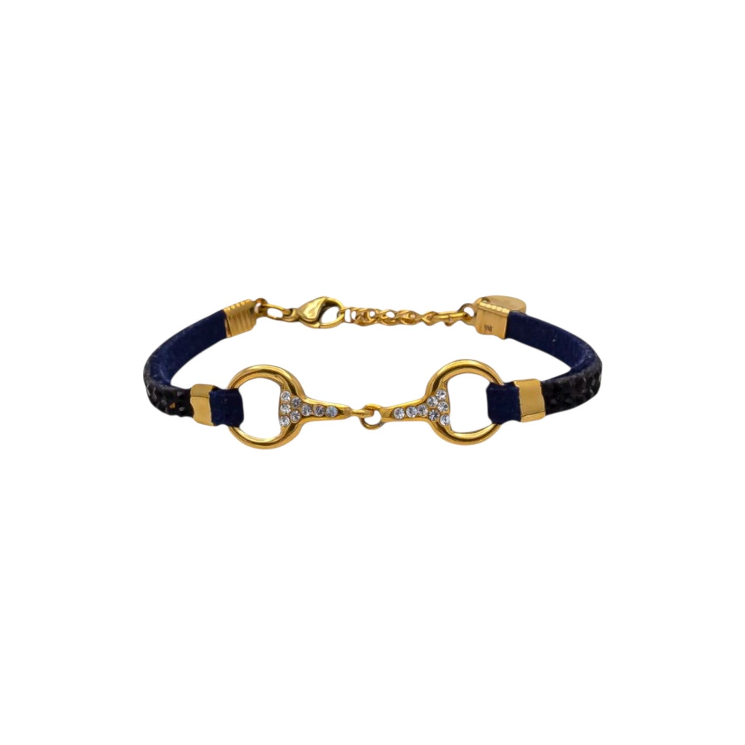 Bracelet Lilo strass bleu marine doré