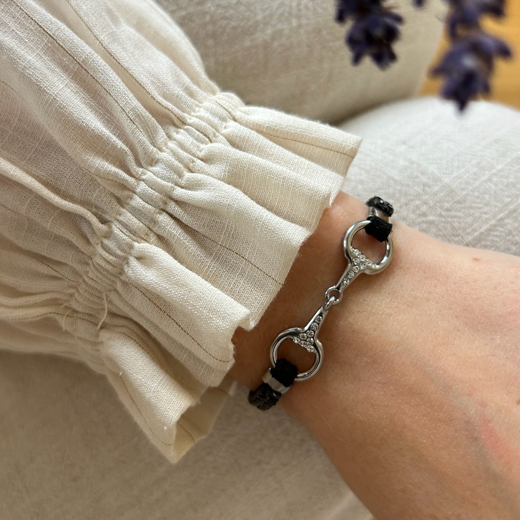 Bracelet Lilo strass noir acier