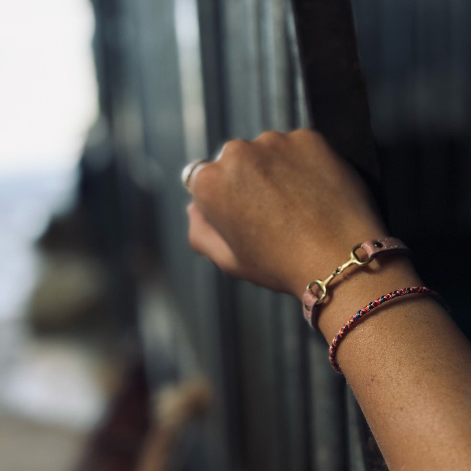 fermoir bracelet Fano cuir rose