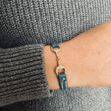 Fano strass- Bracelet en cuir simple tour