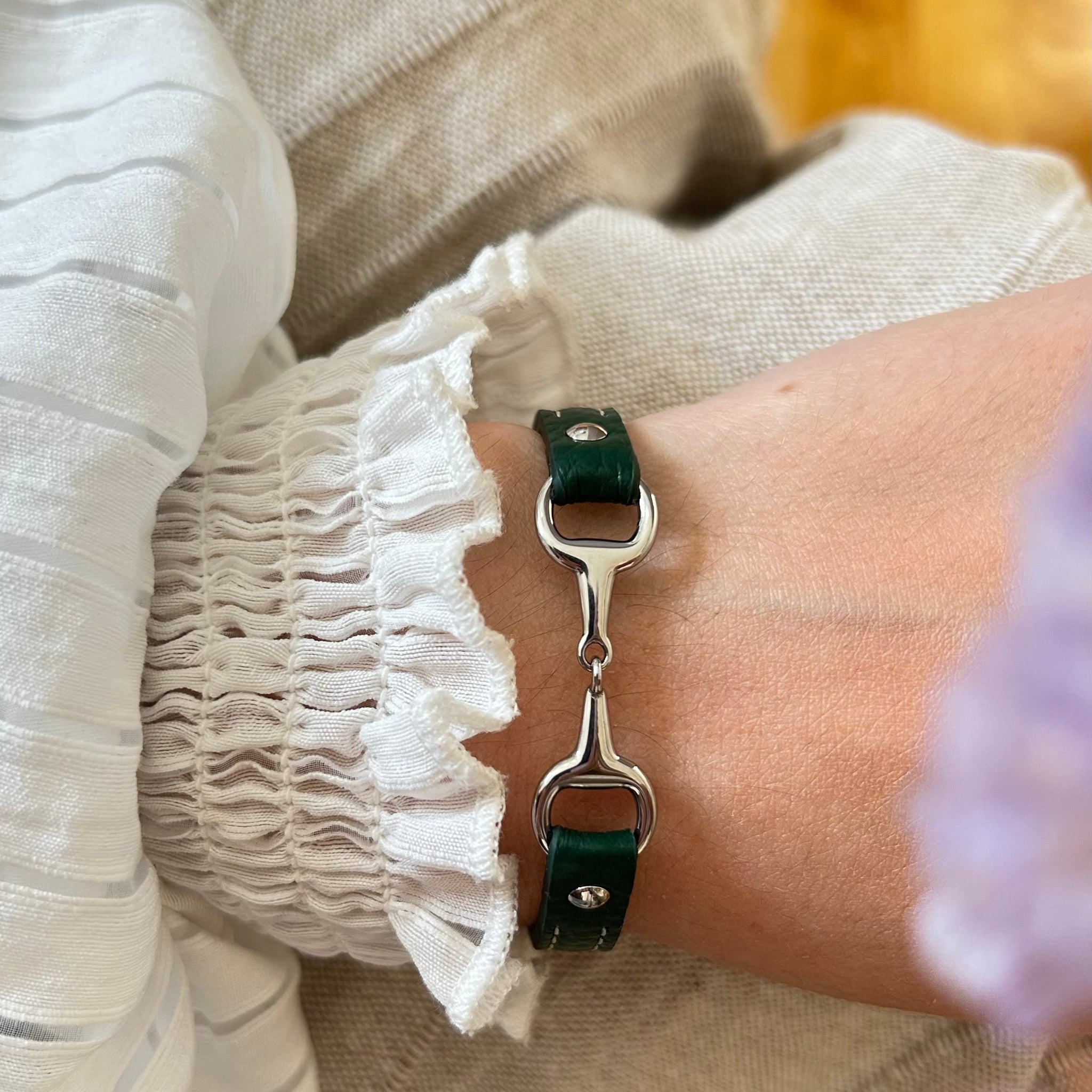 Fano senza strass - Bracciale in pelle a giro singolo