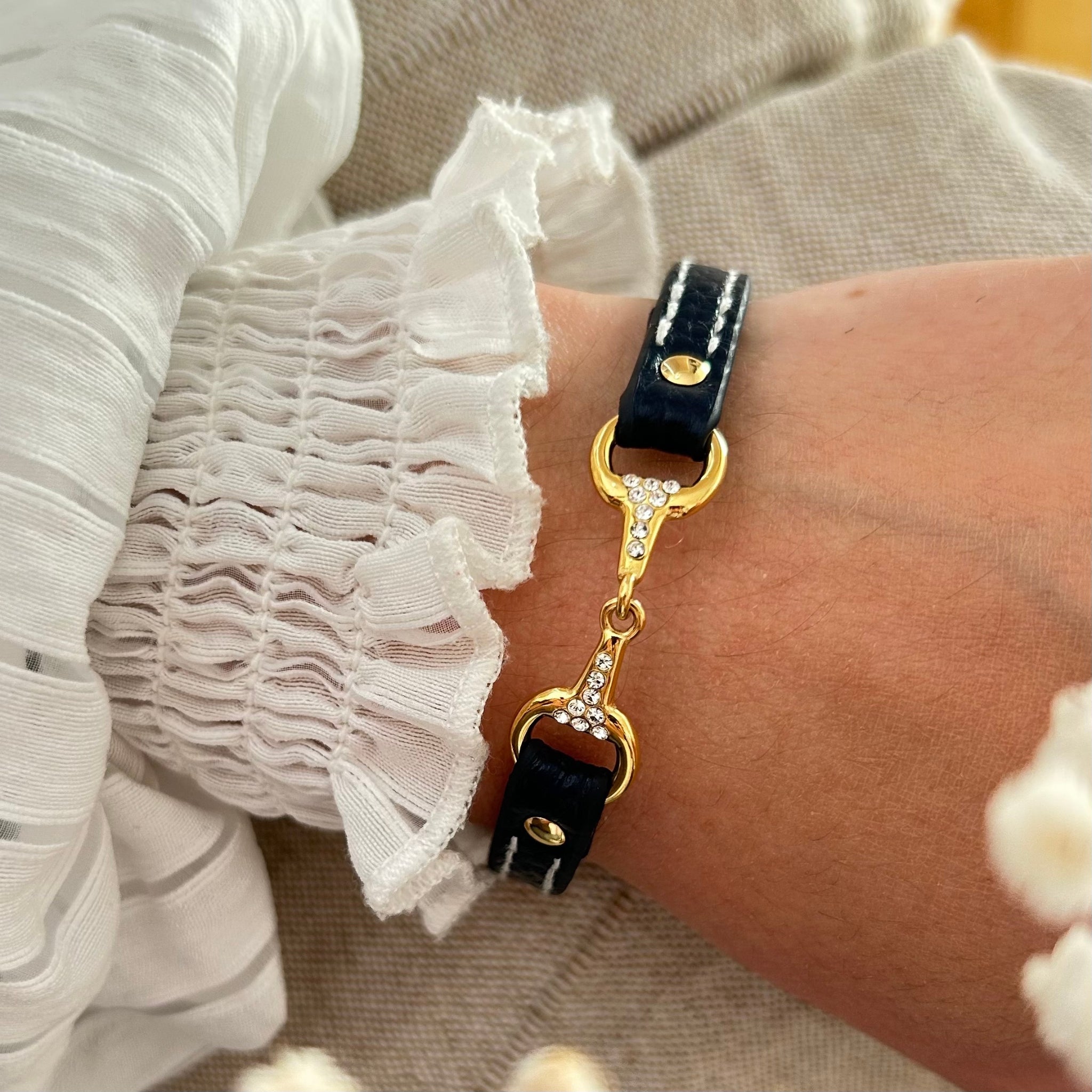 bracelet fano strass doré marine