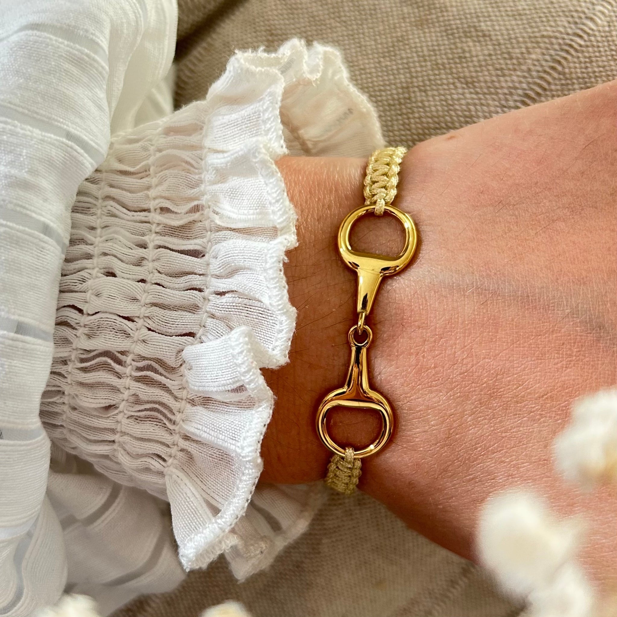 Bracelet Taka doré beige