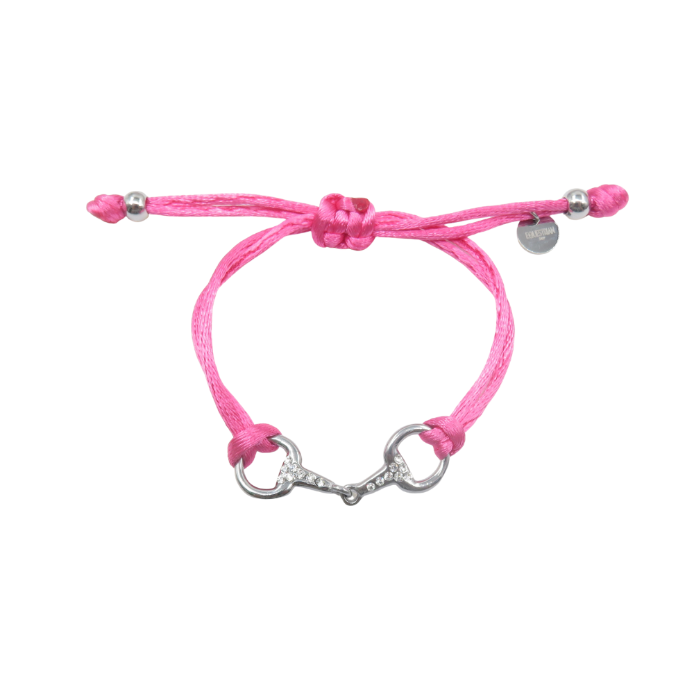 Sam - Satin rhinestone horsebit bracelet