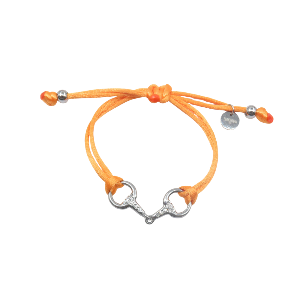 Sam - Satin rhinestone horsebit bracelet