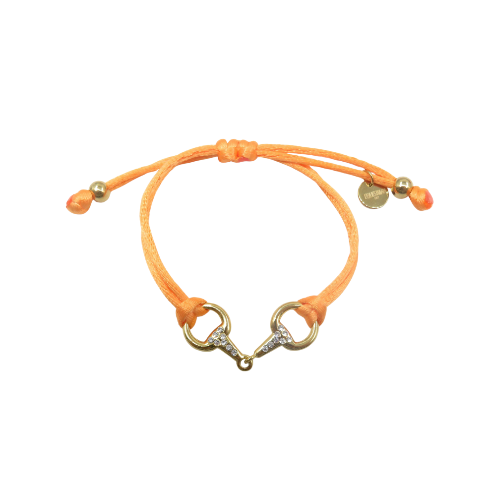Sam - Satin rhinestone horsebit bracelet