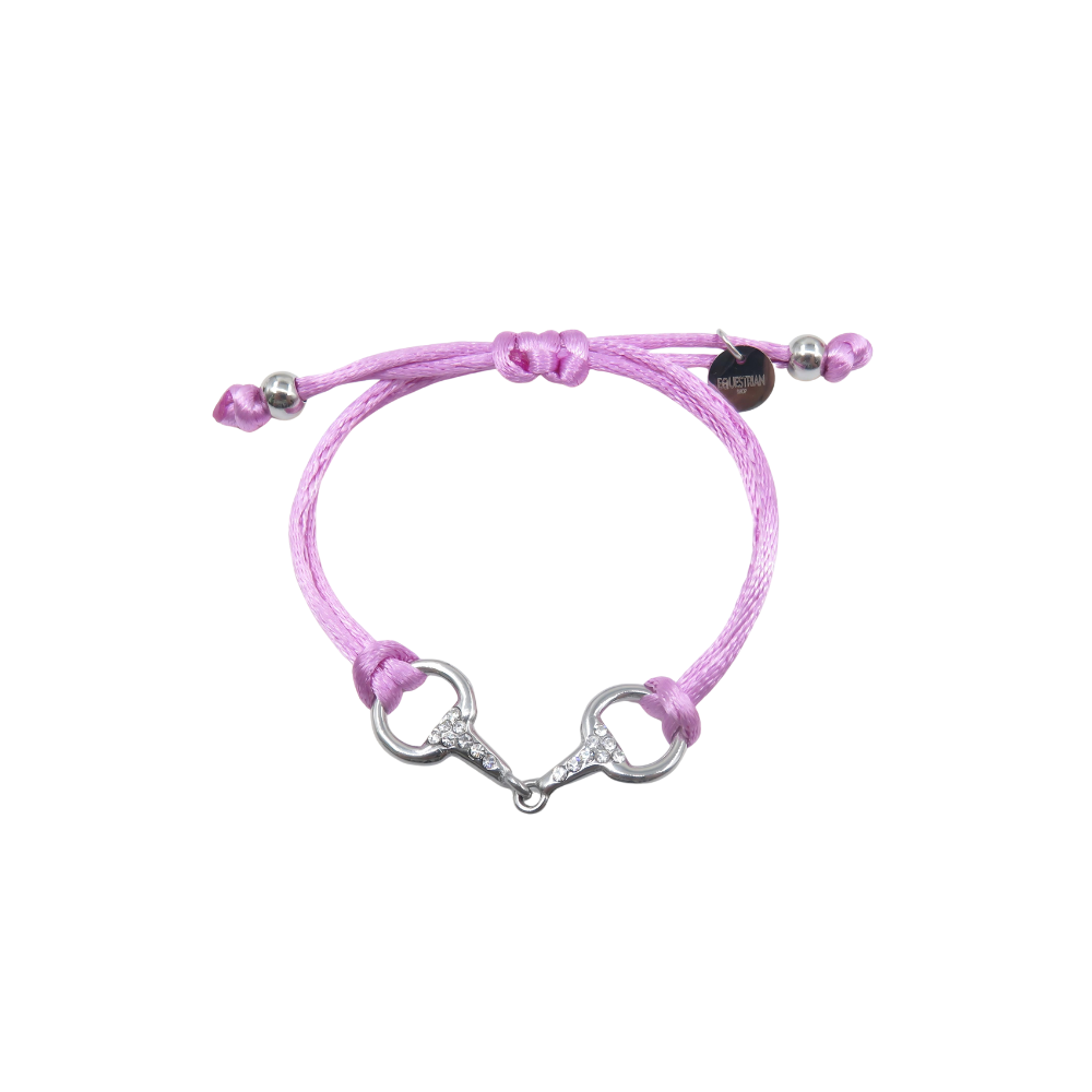 Sam - Satin rhinestone horsebit bracelet