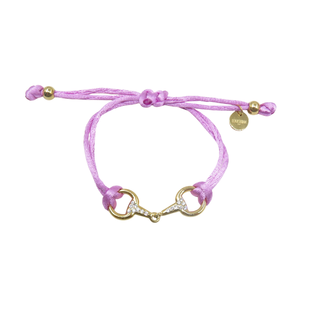 Sam - Satin rhinestone horsebit bracelet