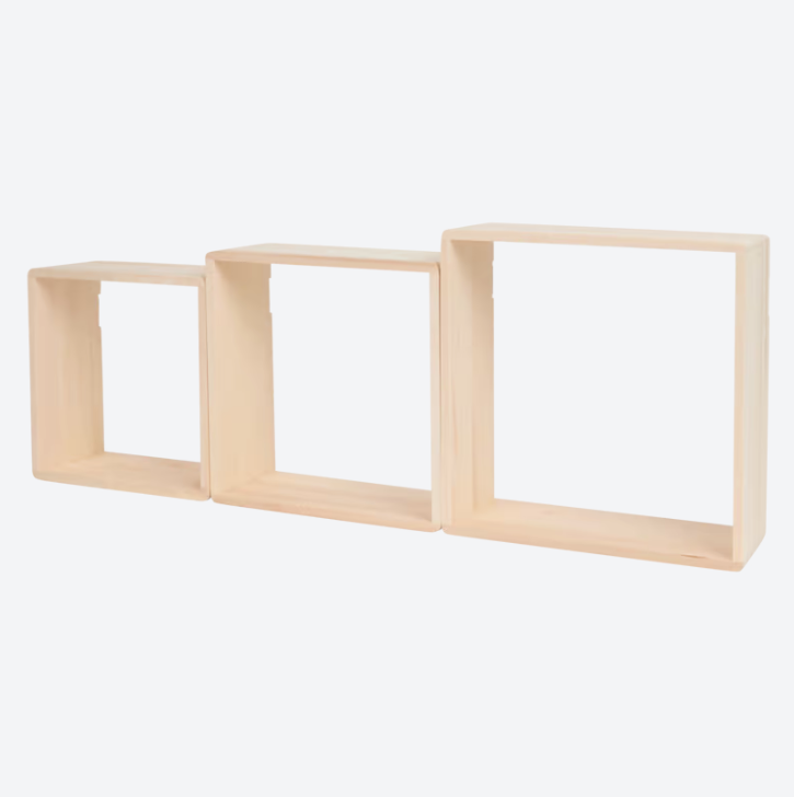 Set de 3 étagères en bois