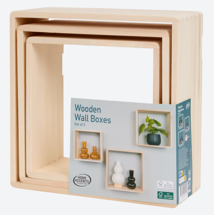 Set de 3 étagères en bois