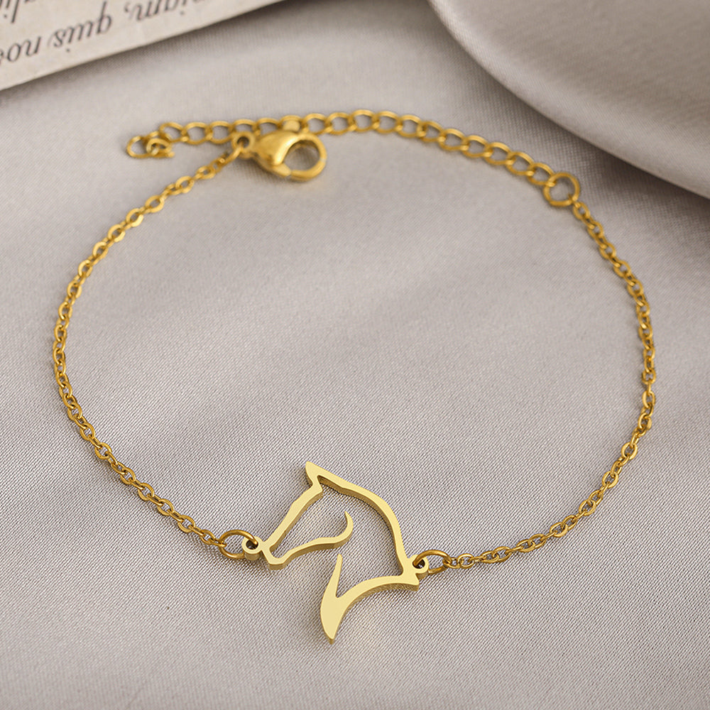 Bracelet Vintage Western équestre – Fermoir Bascule – Motif Mors De Cheval (7,5'')