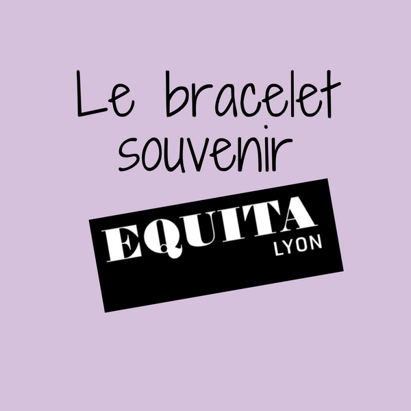 Un bracelet souvenir en silicone noir offert à chaque cavalière qui s'inscris, à venir retirer sur le stand Equestrian shop durant Equita'Lyon à eurexpo  le salon du cheval Longines FEI Jumping World Cup
