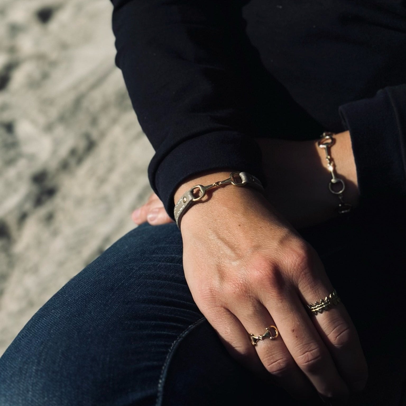 Fano without rhinestones - Single turn leather bracelet