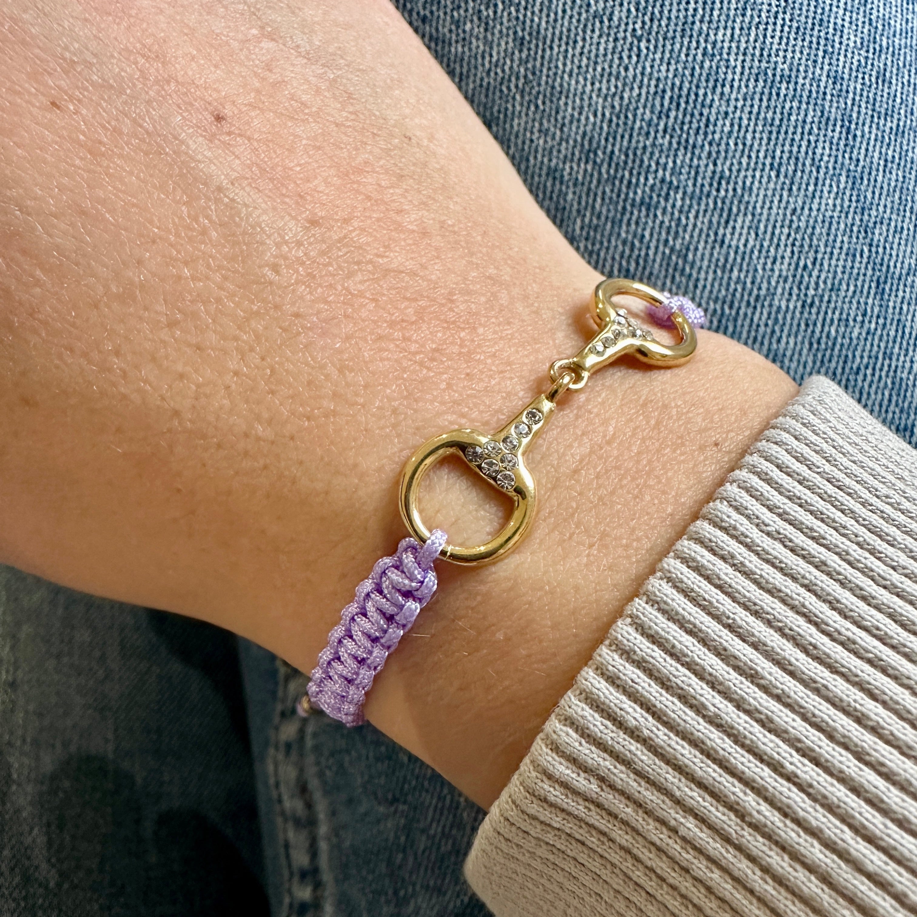 Takamaka - Gold-plated steel bracelet with rhinestones