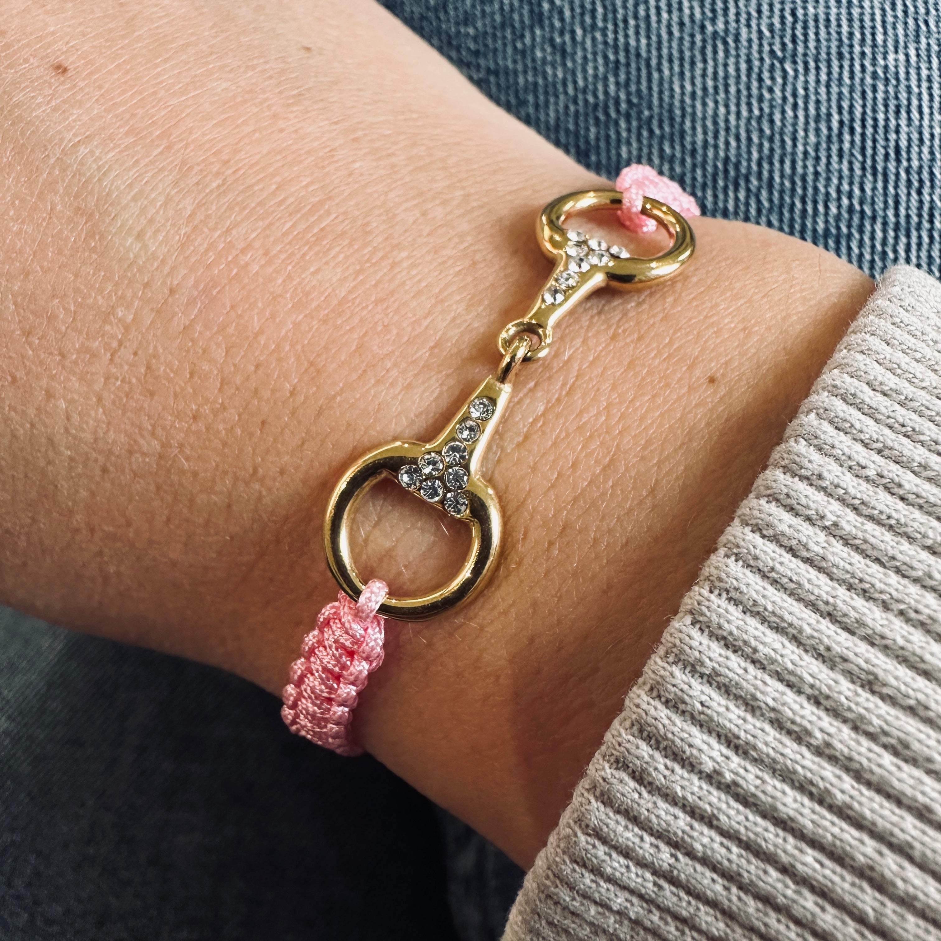 Takamaka - Gold-plated steel bracelet with rhinestones