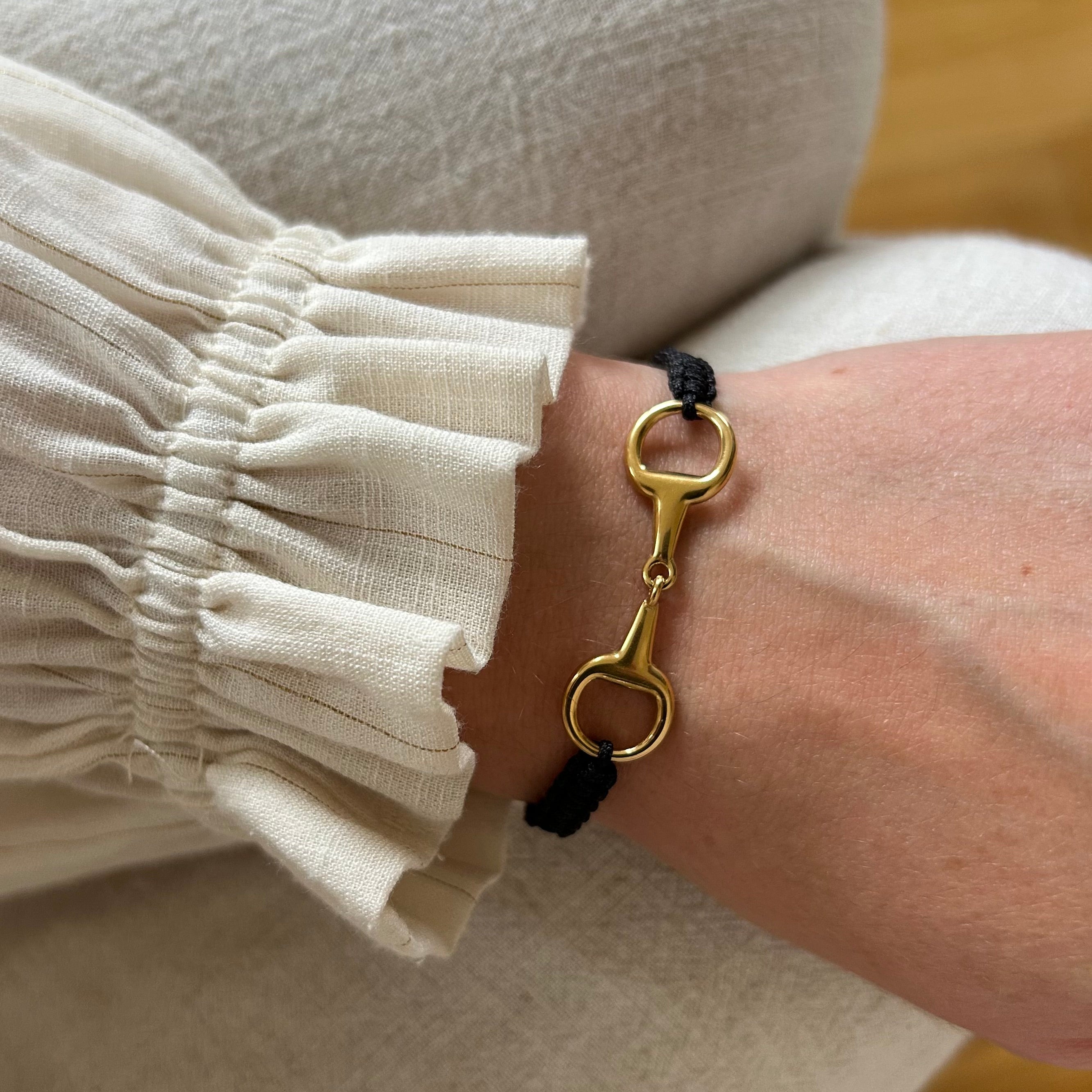 Takamaka - Bracciale in acciaio con morsetto e strass dorati