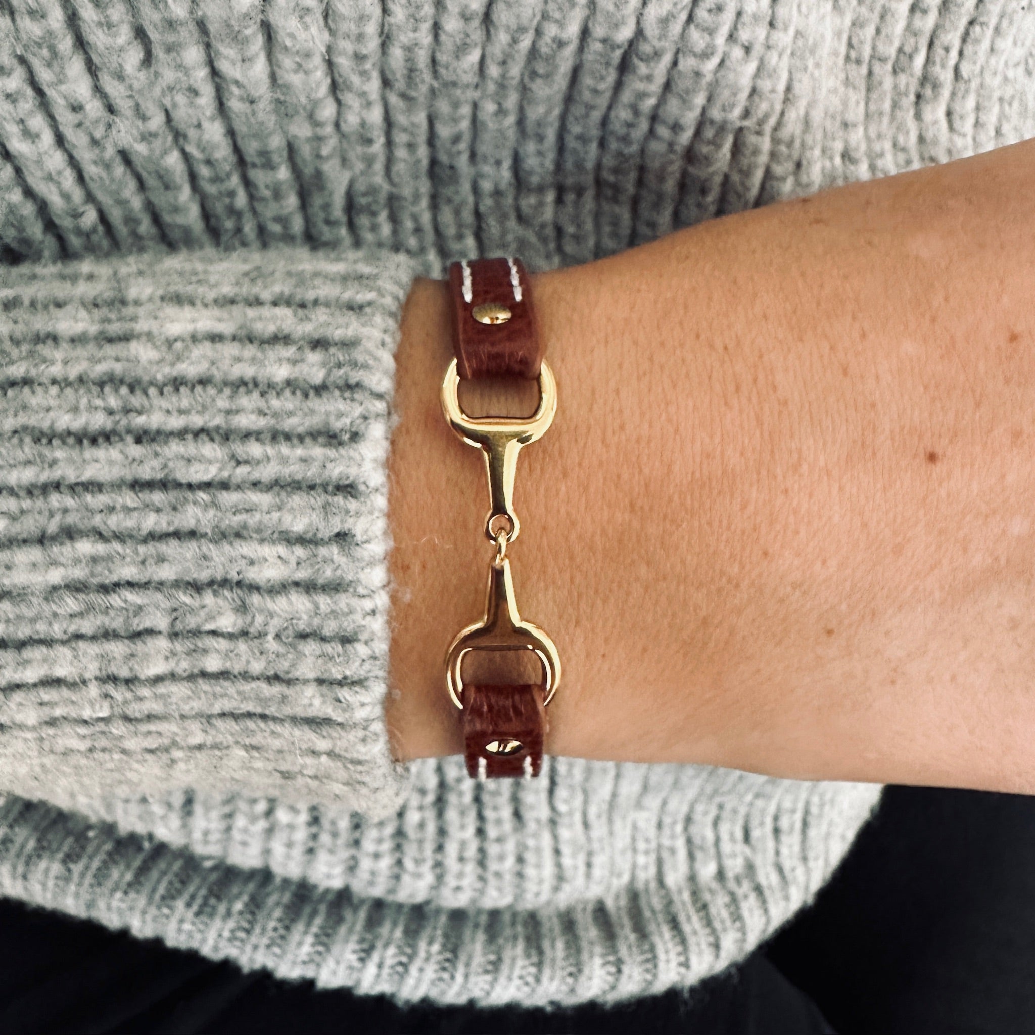 Fano without rhinestones - Single turn leather bracelet