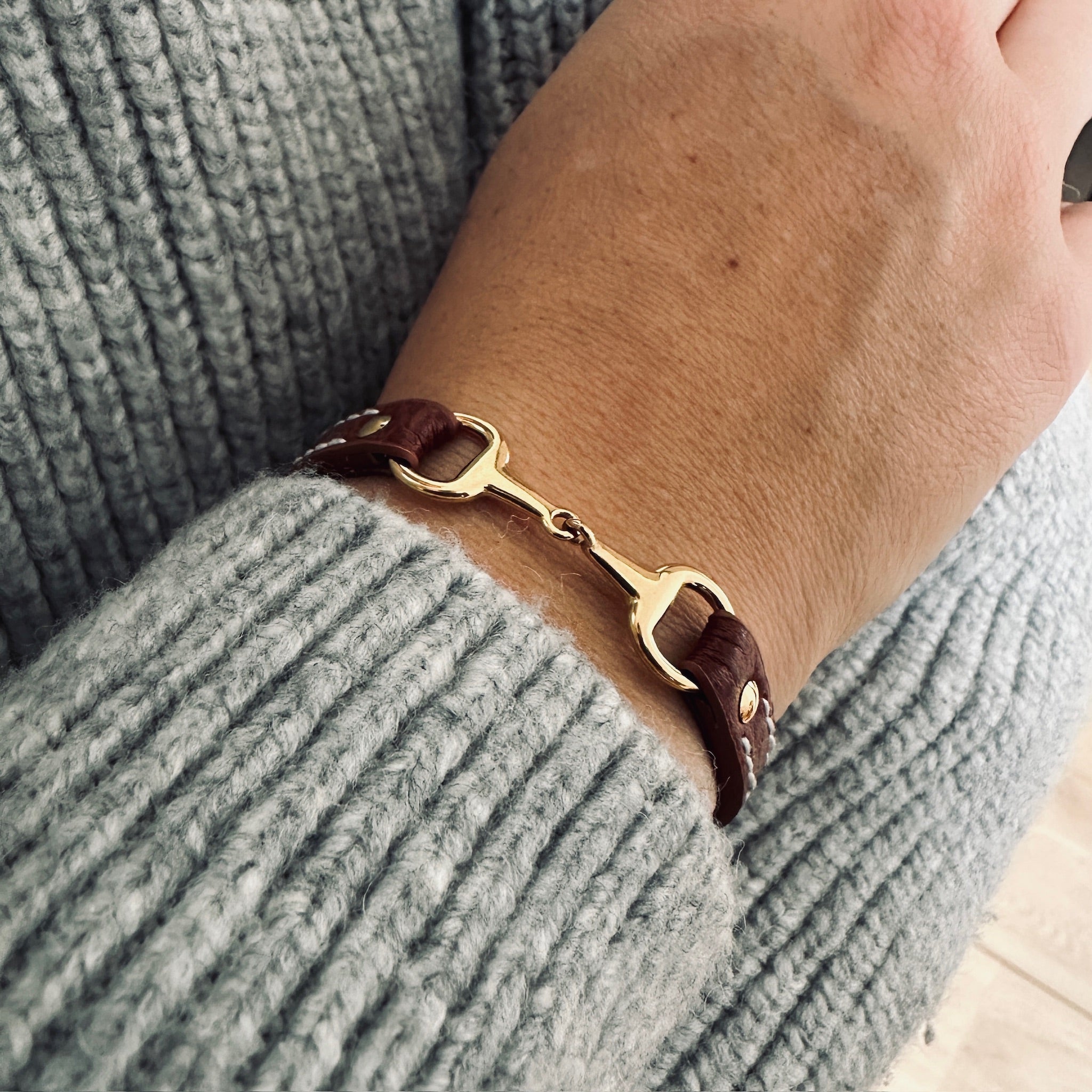 Fano without rhinestones - Single turn leather bracelet