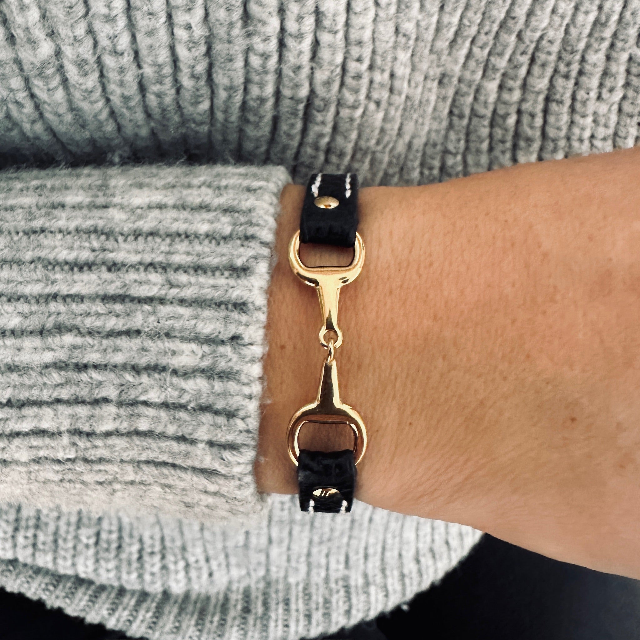 Fano without rhinestones - Single turn leather bracelet