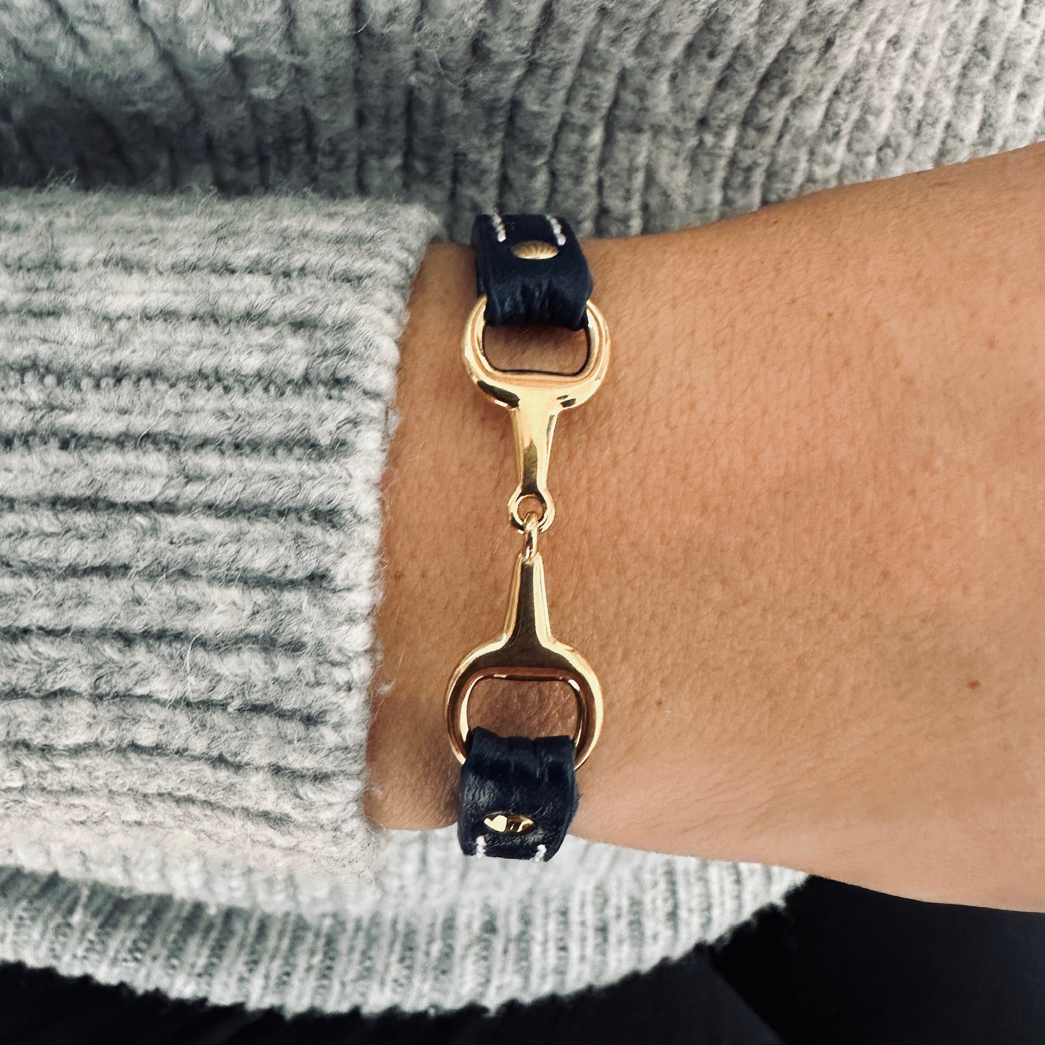 Fano without rhinestones - Single turn leather bracelet