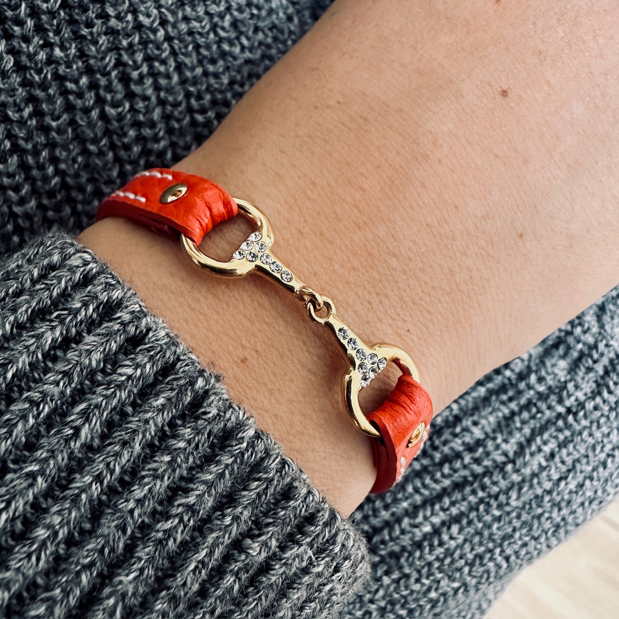 Fano without rhinestones - Single turn leather bracelet