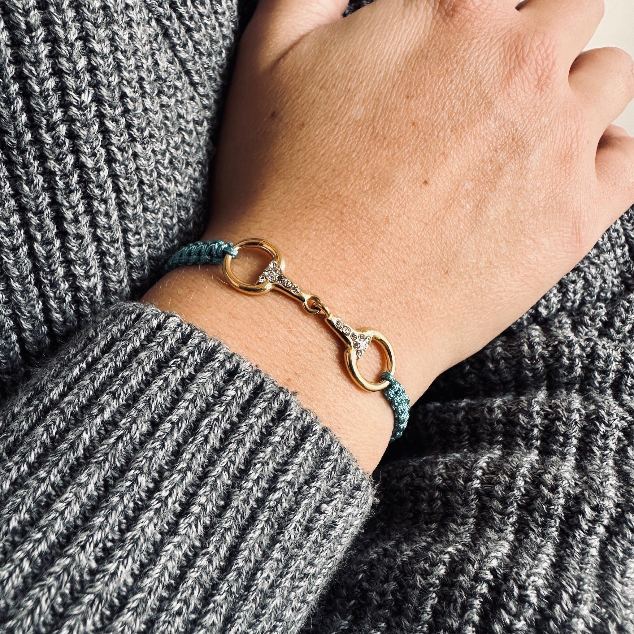 Takamaka - Gold-plated steel bracelet with rhinestones