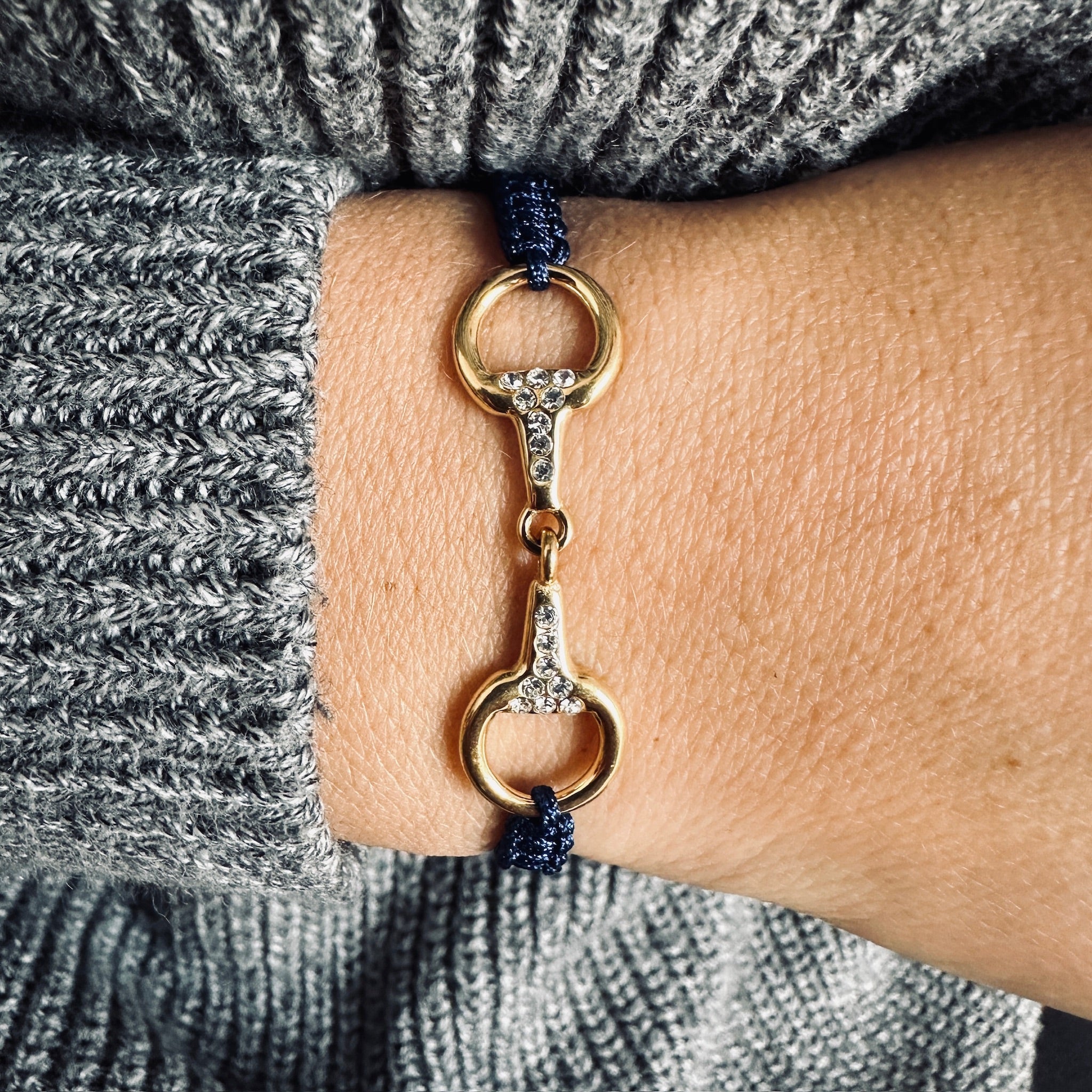Takamaka - Gold-plated steel bracelet with rhinestones