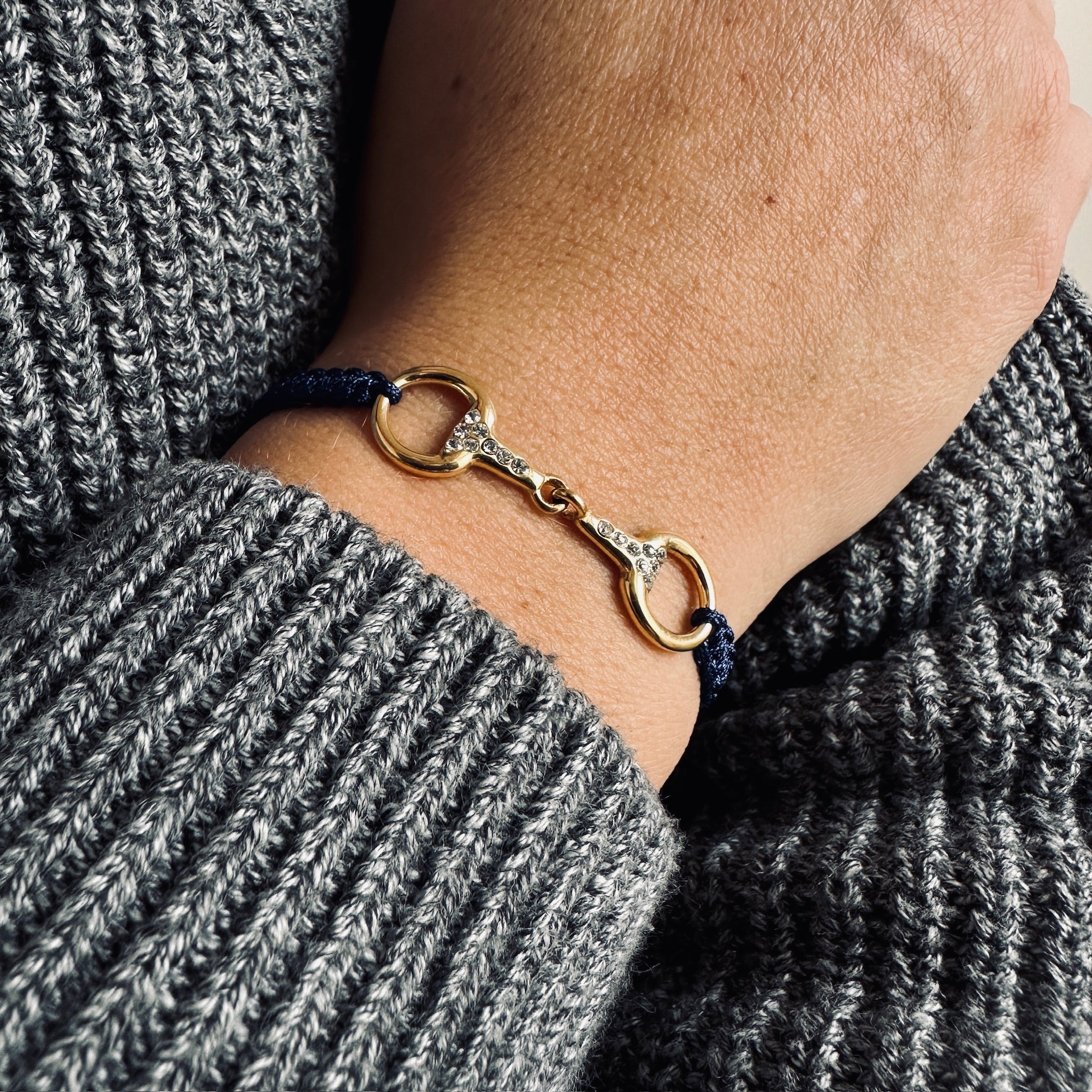 Takamaka - Gold-plated steel bracelet with rhinestones