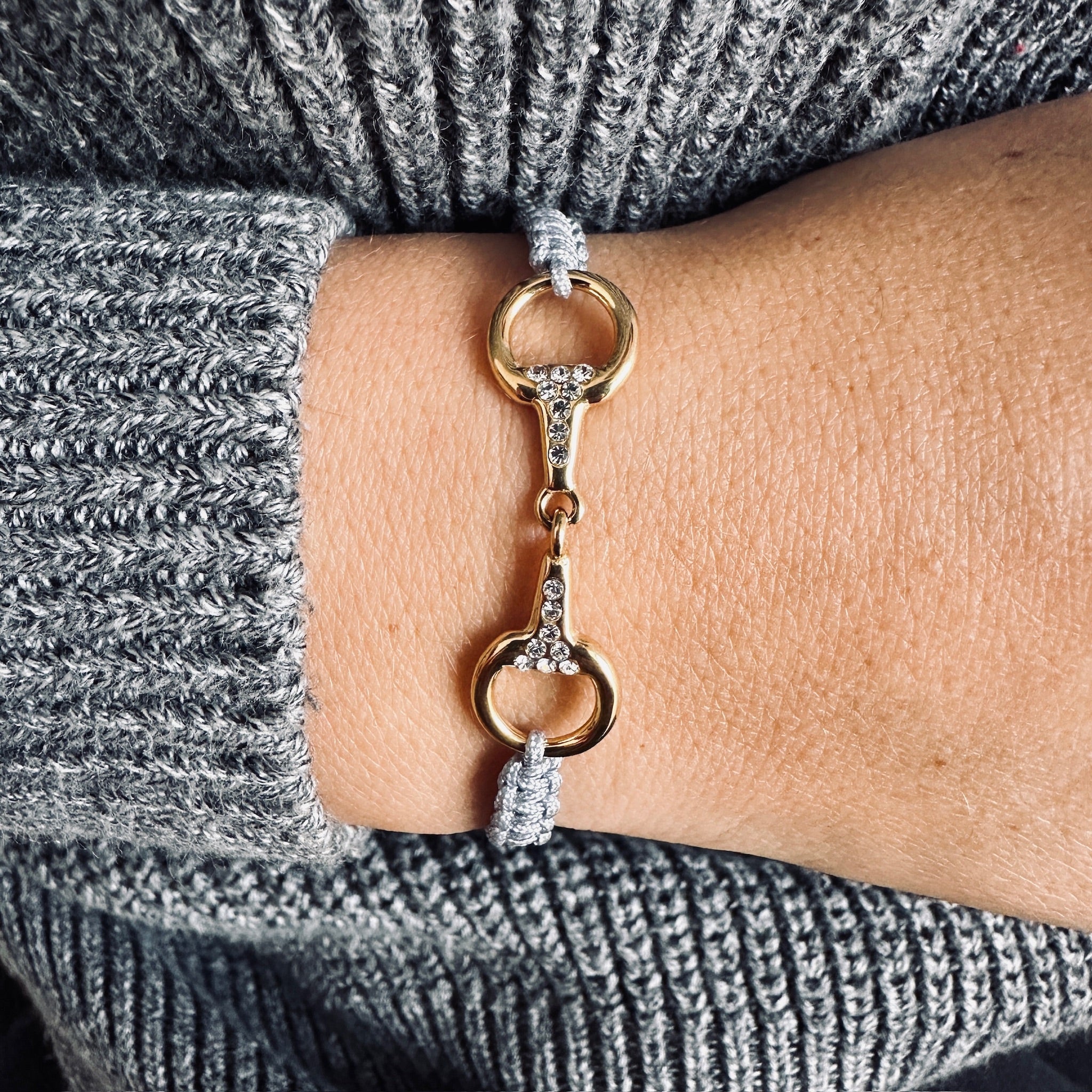 Takamaka - Gold-plated steel bracelet with rhinestones