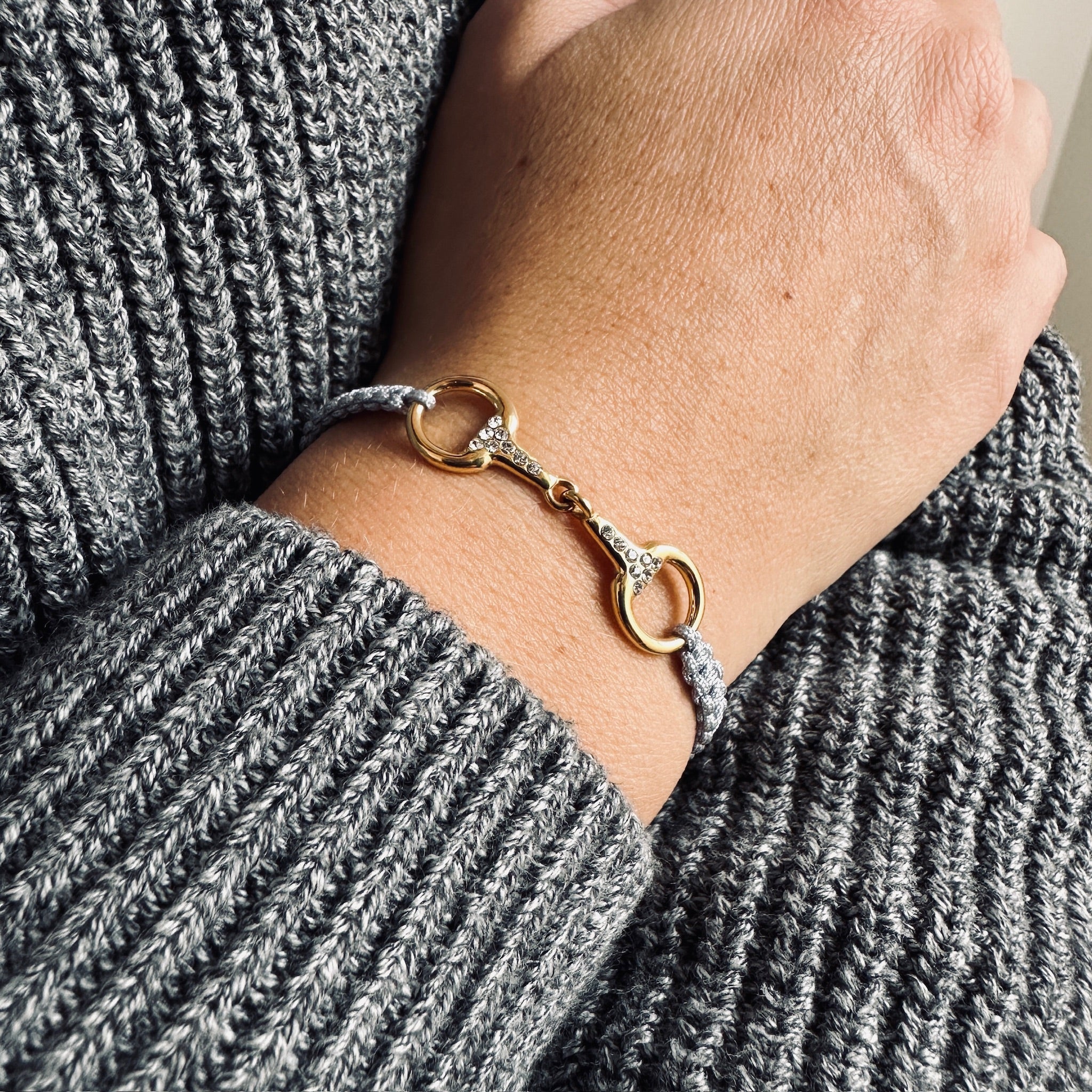 Takamaka - Gold-plated steel bracelet with rhinestones