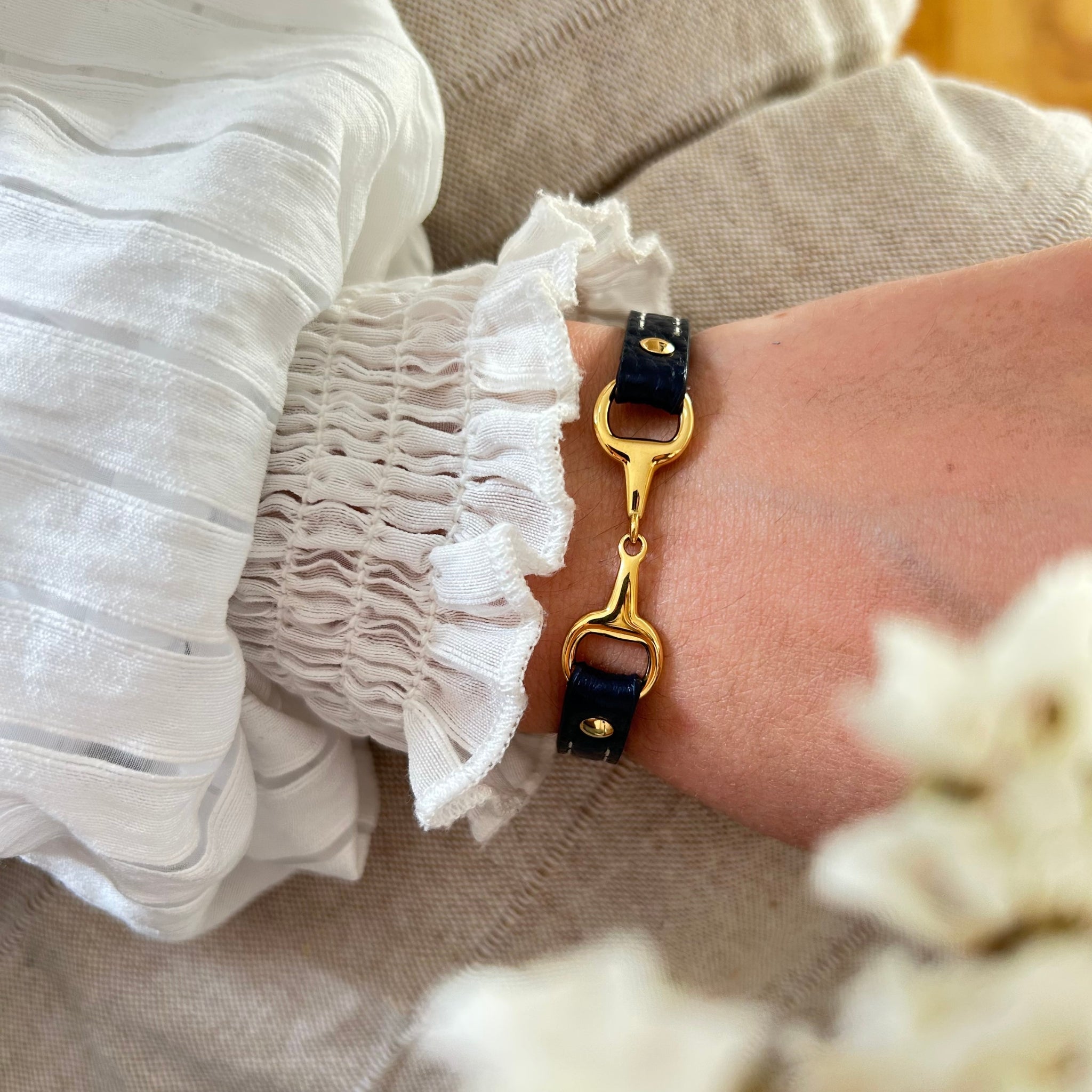 Fano without rhinestones - Single turn leather bracelet