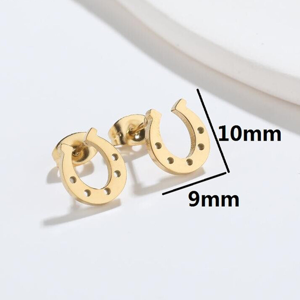 Stainless steel horseshoe earrings