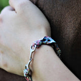 Liberty Paradise - Bracelet tissu mors cheval sertie de strass Equestrian shop