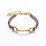 Lilo - Bracelet mors en acier doré à l'or fin