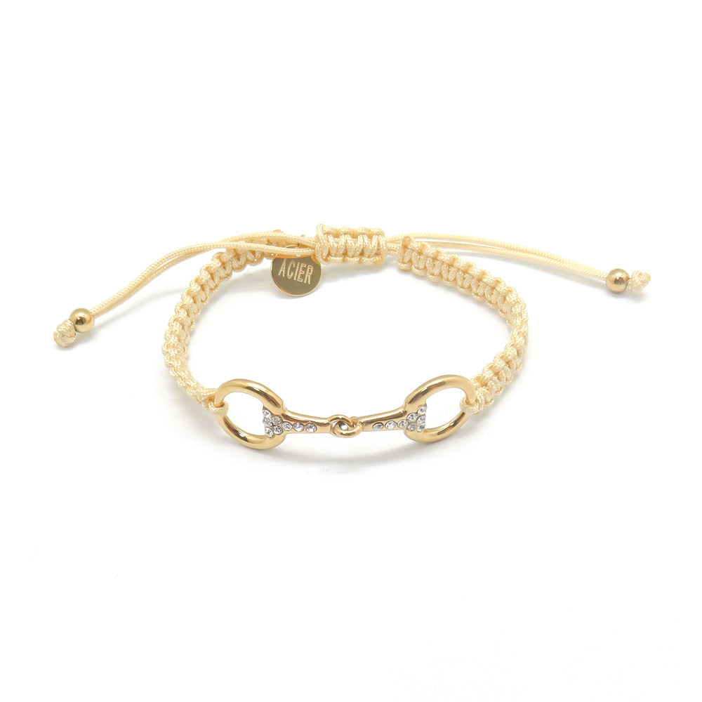 Takamaka - Gold-plated steel bracelet with rhinestones
