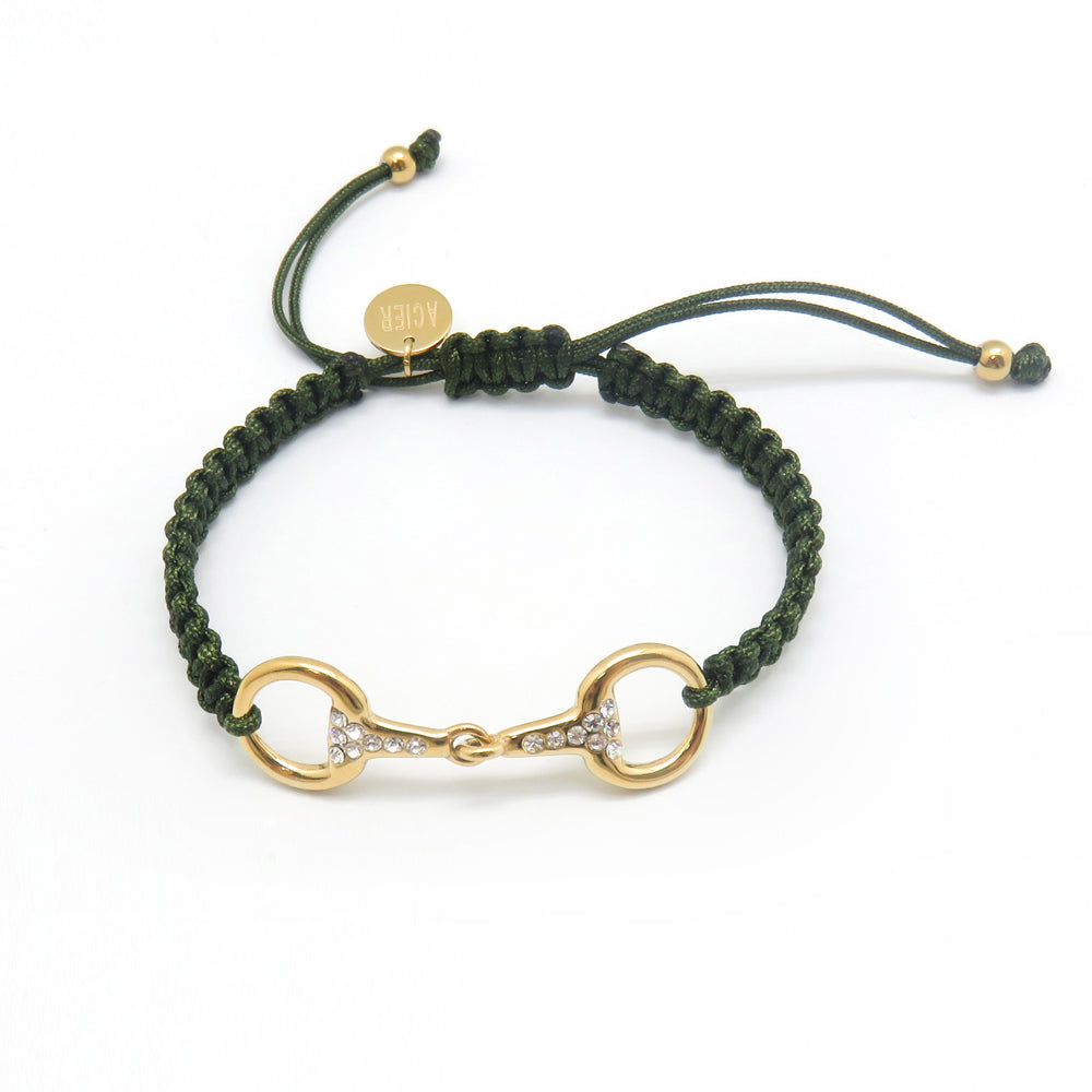 Takamaka - Gold-plated steel bracelet with rhinestones
