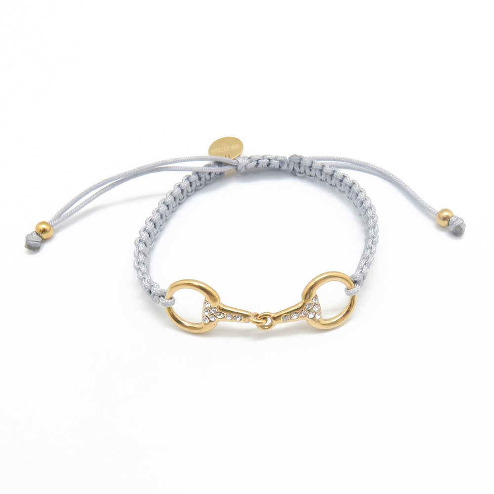 Takamaka - Gold-plated steel bracelet with rhinestones