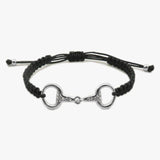 Takamaka - Bracelet noir acier mors strass argenté Equestrian shop pour les cavalière qui monte à cheval 