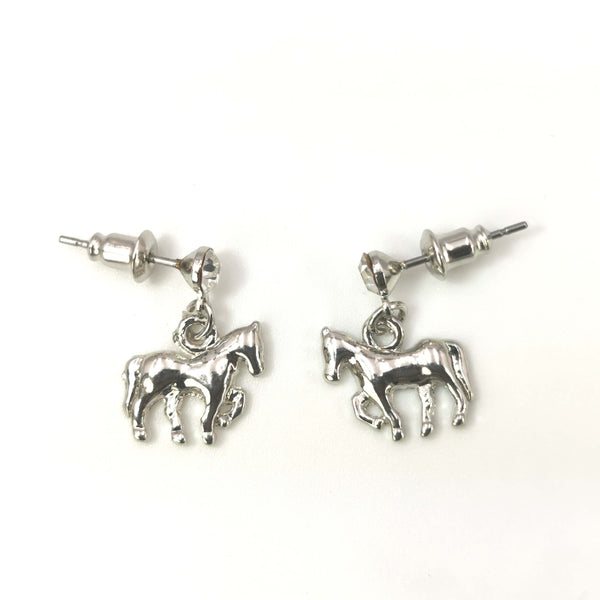 Boucles d'oreilles cheval strass