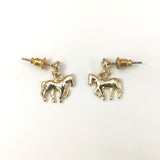 Boucles d'oreilles cheval strass