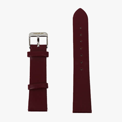 Bracelet de montre  cuir Bordeaux Argenté Equestrian shop